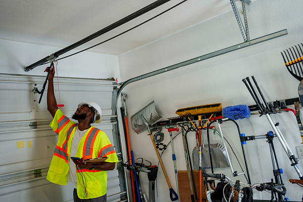 Professional Garage Door Panel Replacement technician working in DeKalb County County, GA